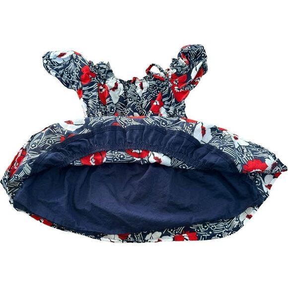 Janie and Jack Cold Shoulder Floral Puff Sleeve Lined Summer Dress. 12-18 Months - Picture 5 of 9